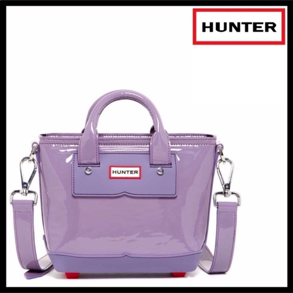 HUNTER PATENT LEATHER MINI TOTE CROSSBODY BAG A2C - Picture 8 of 8